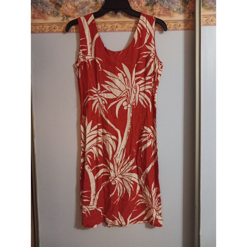 Jams World 3 Palm Tree Lightweight Sleeveless Flowy Beach Travel Vintage Dress